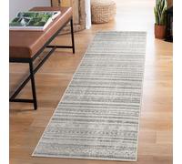 Rugs by Desire Maia Tapis de Salon Lavable en polypropylène Doux avec Envers en Coton antidérapant pour espaces intérieurs élégants Gris 60 x 220 cm (rectangulaire)