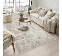 Rugs by Desire Maia Tapis de Salon Lavable en polypropylène Doux avec Envers en Coton antidérapant pour espaces intérieurs élégants Beige 160 x 240 cm (rectangulaire)