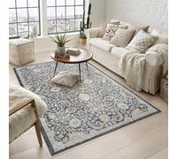 Rugs by Desire Maia Tapis de Salon Lavable en polypropylène Doux avec Revers en Coton antidérapant pour espaces intérieurs élégants Bleu Marine 160 x 240 cm (rectangulaire)