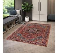 Rugs Essentials Tapis Design Traditionnel Imprimé Vintage Bordeaux, Tapis Intérieur pour Le Salon - la Chambre, Tissage mécanique 100% Polyester, 160x230 cm, Bordeaux