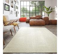 Rugs Essentials Tapis Lavable en Machine, Tapis de Salon uni pour Toute la Maison, Compatible Chauffage au Sol, Recyclable, 100% Polypropylène de Haute qualité, Ultra résistant, 120x170 cm, Ivoire