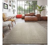 Rugs Essentials Tapis Lavable en Machine, Tapis de Salon uni pour Toute la Maison, Compatible Chauffage au Sol, Recyclable, 100% Polypropylène de Haute qualité, Ultra résistant, 120x170 cm, Beige