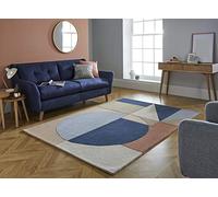 Rugs with Flair Tapis Contemporain Moderne en Laine sculptée à la Main, Motif géométrique, 160 x 230 cm