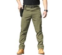 Rugstor Flexcamo - Tactical Waterproof Pants, Men’s Cargo Pants, Lightweight Waterproof Quick Dry Tactical Pants (Army Green,Large)