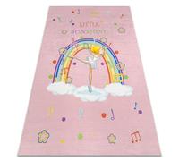 rugsx Bambino 41870 Tapis Enfant avec Motif «Ballerine, Arc-en-Ciel» - Lavable, Antidérapant, Rose 200x290 cm