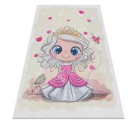 rugsx Bambino 43020 Tapis Enfant avec Motif «Princesse, Étoiles» - Lavable, Antidérapant, Crème/Rose 200x290 cm