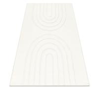 rugsx Curvy Arches - Tapis Lavable Blanc, structuré & gaufré, Doux & Moelleux - Moderne pour Salon, Chambre, Dressing & Chambre d'ado - 200x290 cm
