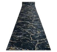 rugsx Tapis Antidérapant Lotus Galactic 9523 Marble Noir/Or - Lavable - 120x100 cm - Tapis de Couloir Antiglisse pour Cuisine et Entrée