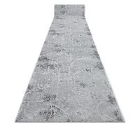 rugsx Tapis de coluoir Structural MEFE pour la Cuisine, Le Hall, Le Couloir, Solide, Moderne, Deux Niveaux de Molleton Gris 120x500 cm