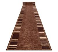 rugsx Tapis de Couloir Adagio Marron - Antidérapant, Moderne et Durable, idéal pour la Cuisine, Le Hall et Le Couloir, 80x240 cm