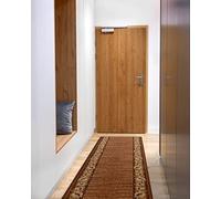 rugsx Tapis de Couloir BCF Feliks pour la Cuisine, Le Hall, Le Couloir, l'entrée, Solide, Classique, Marron 100x300 cm