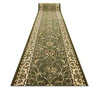 rugsx Tapis de Couloir BCF MORAD KLASYK pour la Cuisine, Le Hall, Le Couloir, l'entrée, Solide, Classique Vert Olive 150x400 cm