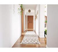 rugsx Tapis de Couloir, berbère marocain Shaggy, Franges, Berber, pour la Cuisine, Le Hall, Le Couloir, Beni crème 70x300 cm