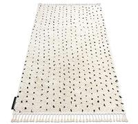 rugsx Tapis de Couloir, berbère marocain Shaggy, Franges, Berber, pour la Cuisine, Le Hall, Le Couloir, SYLA B752 crème 60x250 cm