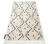 rugsx Tapis de Couloir, berbère marocain Shaggy, Franges, Berber, pour la Cuisine, Le Hall, Le Couloir, TETUAN B751 crème 80x300 cm