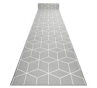 rugsx Tapis de Couloir Cube - Antidérapant, Moderne et Durable, idéal pour la Cuisine, Le Hall et Le Couloir, Gris 57x270 cm