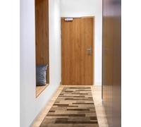 rugsx Tapis de Couloir KARMEL Planches Tapis d'entrée, Tapis de Cuisine, Tapis de Sol, Moderne, diverses Tailles, Marron 70x110 cm