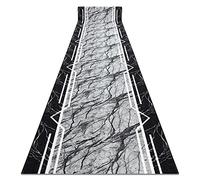 rugsx Tapis de Couloir, MARBRE, antidérapant, pour la Cuisine, Le Hall, Le Couloir, Solide, Moderne, Gris 80x390 cm