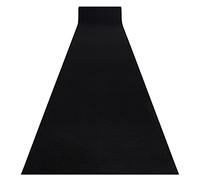 rugsx Tapis de Couloir, Tapis Moderne Rumba antidérapant, pour la Cuisine, Le Hall, Le Couloir, Le Salon, Solide, Moderne, Noir 60x350 cm