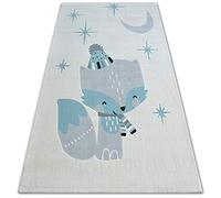 rugsx Tapis d'enfant Pastel Tapis de Jeu pour Bébé Enfant, Chambre Enfant, Différents Designs, Tapis Jeu Coloré - Renard crème 120x170 cm