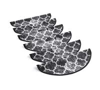 rugsx Tapis d'escalier Clover Marchettes, Autoadhésif, Tapis d'intérieur, Gris, 64x22 cm + 3,5cm Profil, 13 pièces