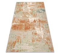 rugsx Tapis en Laine Abby 486.13.LA112 OSTA Collection, 100% Laine, Vintage, Moderne Vert/Terracotta 67x130 cm