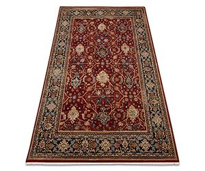 rugsx Tapis en Laine KESHAN Franges, Classique Oriental, Tapis Traditionnel, pour la Chambre, Le Salon, la Chambre à Coucher, de Haute qualité Beige/Bordeaux/Bleu foncé 80x145 cm