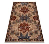 rugsx Tapis en Laine KESHAN Tapis Oriental Classique à Franges - Motif Traditionnel pour Le Salon et la Chambre à Coucher, Beige/Terracotta 160x230 cm