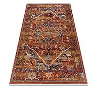 rugsx Tapis en Laine KESHAN Tapis Oriental Classique à Franges - Motif Traditionnel pour Le Salon et la Chambre à Coucher, Bordeaux 160x230 cm