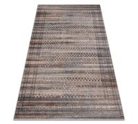 rugsx Tapis en Laine Nain Tapis Vintage à Motifs Losanges et Bordure - pour Salon et Chambre à Coucher, Beige/Gris/Marron 160x230 cm