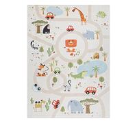 rugsx Tapis Enfant Bambino pour Chambre de bébé, Chambres d'enfants, Moquette Lavable en Machine, Zoo, antidérapant - Beige 160x220 cm
