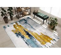 rugsx Tapis Exclusif Emerald Tapis Glamour, Tapis élégant, pour Le Salon, la Chambre à Coucher, Le Bureau, Le Dressing, Vintage Bleu/Or 160x220 cm