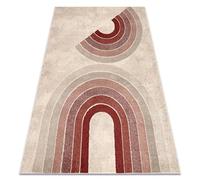 rugsx Tapis Fusion 0807 Tapis géométrique Moderne en in Crème & vin Rouge - Salon, Chambre à Coucher, Grandes pièces 200x290 cm