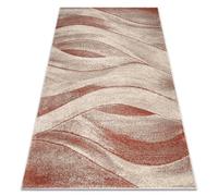 rugsx Tapis Fusion 1617 Tapis Moderne en Crème & Terracotta avec Design de Vagues - Salon, Moquette Douce 240x330 cm