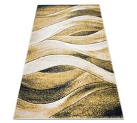 rugsx Tapis Fusion 1617 Tapis Moderne en Jaune & Crème avec Design de Vagues - Salon, Moquette Douce 240x330 cm