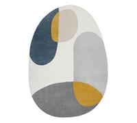 rugsx Tapis Fusion 5706 Tapis géométrique Moderne en in Blanc & Gris Clair & Or - Forme irrégulière, Abstrait - Salon, Chambre à Coucher 200x290 cm