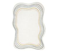 rugsx Tapis Fusion 5707 Tapis Moderne en Blanc & Vert foncé - Forme irrégulière, Abstrait - Salon, Chambre à Coucher 200x290 cm