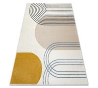 rugsx Tapis Fusion 7157 Tapis géométrique Moderne en in Blanc & Or - Salon, Chambre à Coucher, Grandes pièces 180x270 cm