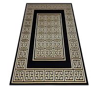 rugsx Tapis Moderne Gloss pour Le Salon, la Chambre, Le Bureau, élégant, Glamour, Cadre, Grec Noir/Or 180x270 cm