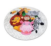 rugsx Tapis pour Enfants Junior 51595.801 Cercle, Animaux, Afrika, pour Les Enfants, antidérapant - Gris 160 cm