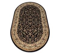 rugsx Tapis Royal Classique, Traditionnel, pour la Chambre, Le Salon, la Chambre à Coucher, de Haute qualité, ADR 1745 Noir, Ovale 150x250 cm