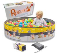 RUGUIES- Piscine à Balles pour Bébé et Enfant jusqu'à 3 Ans-Parc à Balles pour Les Petits-Pliable pour Garçons-pour Un Usage Intérieur et Extérieur- (Boules Non Incluses) (CONSTRUCTIONS 120x30cm)