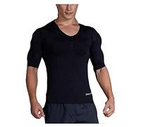 ruguo Chemise Muscle Rembourrée pour Homme Épaule de Couche de Base de Poitrine de Faux Muscle sans Couture pour Hommes rembourrée T-Shirt Élasticité Respirante Invisible (Color : Noir, Size : S)