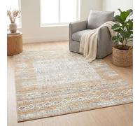 RUGURA Tapis de Salon Vintage - Tapis de Chambre - Ethnique Vintage Moderne et Contemporain méditerranéen - Style Oriental, Nordique - 160x230cm - Moutarde - Beige Ocre et crème