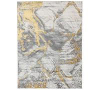 RugVista Antonie, Tapis, 200 x 300 cm, Rectangulaire, Poil Moyen, Salle de séjour, Chambre, Cuisine, Nettoyage à Sec Seulement, Oeko_tex_100, Clair Gris/Doré