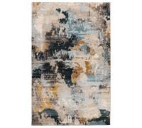 RugVista Arty Mind Tapis Moderne, 140x200 cm, Rectangulaire, Poil Court, Nettoyage à Sec, Salon, Salle de séjour, Chambre, Salle à Manger, Beige/Foncé Gris