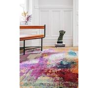 RugVista Aruba Tapis Moderne, 160x230 cm, Rectangulaire, Poil Moyen, Nettoyage à Sec, Salon, Salle de séjour, Chambre, Salle à Manger, Mauve/Multi