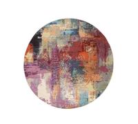 RugVista Aruba, Tapis, Tapis Modernes, Ø 200 cm, Rond, Poil Moyen, Salle de séjour, à Manger, Chambre, Cuisine, Nettoyage Sec Seulement, Oeko_tex_100, Mauve/Multi