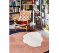 RugVista Big sur Tapis Moderne, 100x160 cm, Rectangulaire, Poil Moyen, Nettoyage à Sec, Salon, Salle de séjour, Chambre, Salle à Manger, Terracotta/Navy