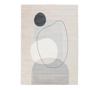 RugVista Bilbao Tapis Moderne, 160x230 cm, Rectangulaire, Poil Moyen, Nettoyage à Sec, Salon, Salle de séjour, Chambre, Salle à Manger, Beige/Gris